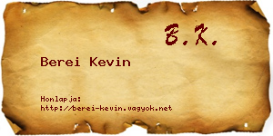 Berei Kevin névjegykártya